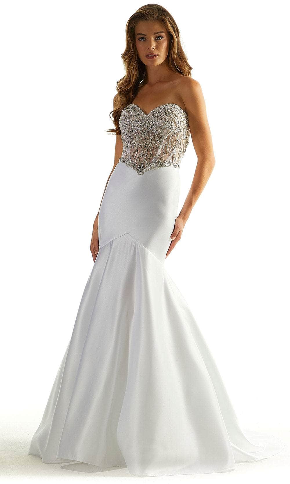 Image of Mori Lee 49090 - Rhinestone Embellished Strapless Prom Gown