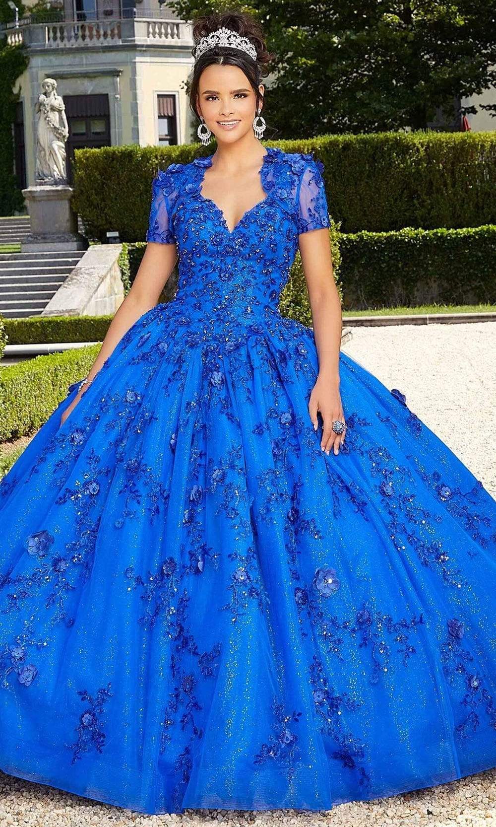 Image of Mori Lee - 60133 Floral Applique Ballgown With Bolero