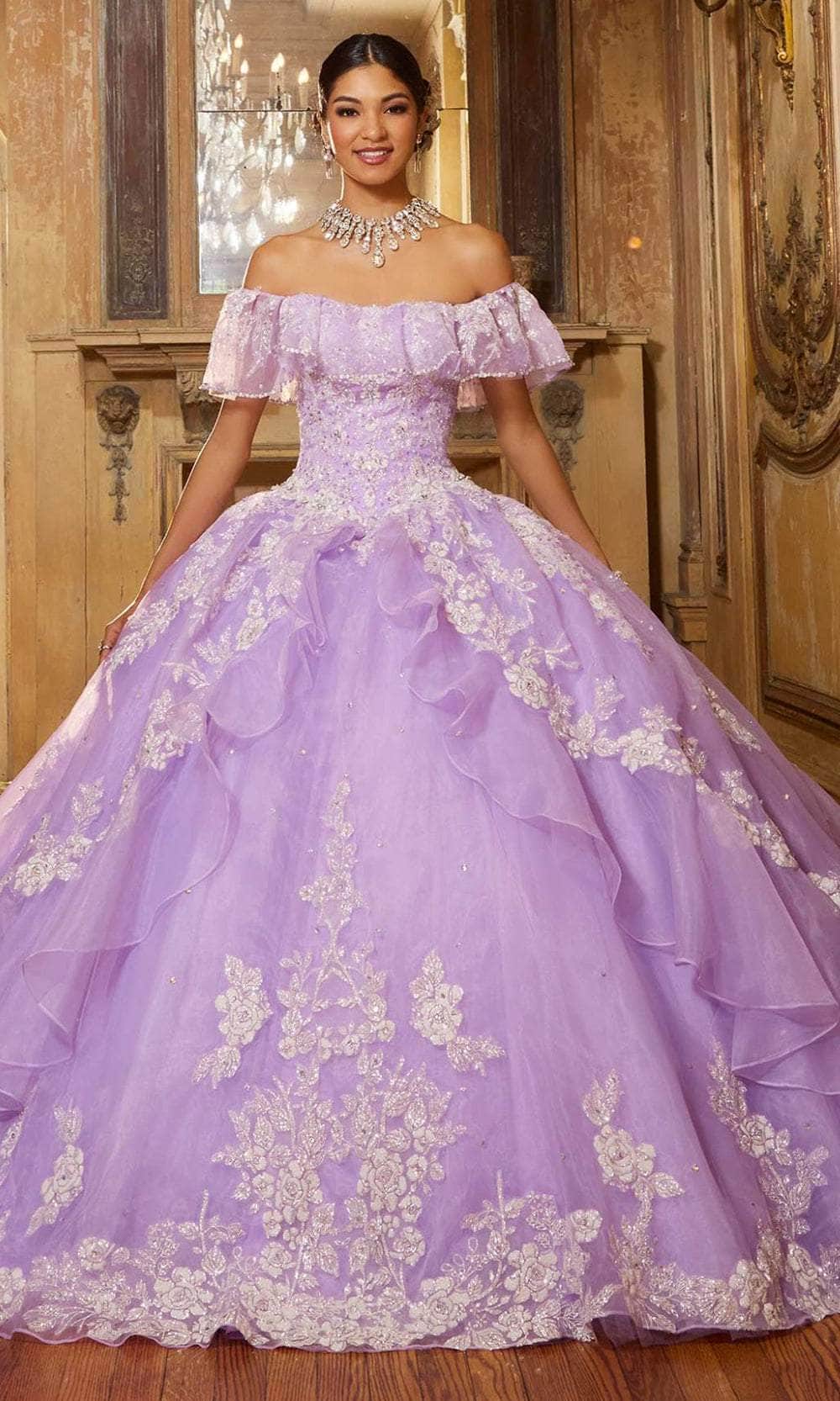 Image of Mori Lee 60151 - Ruffle Tulle Sleeves Quinceanera Ballgown