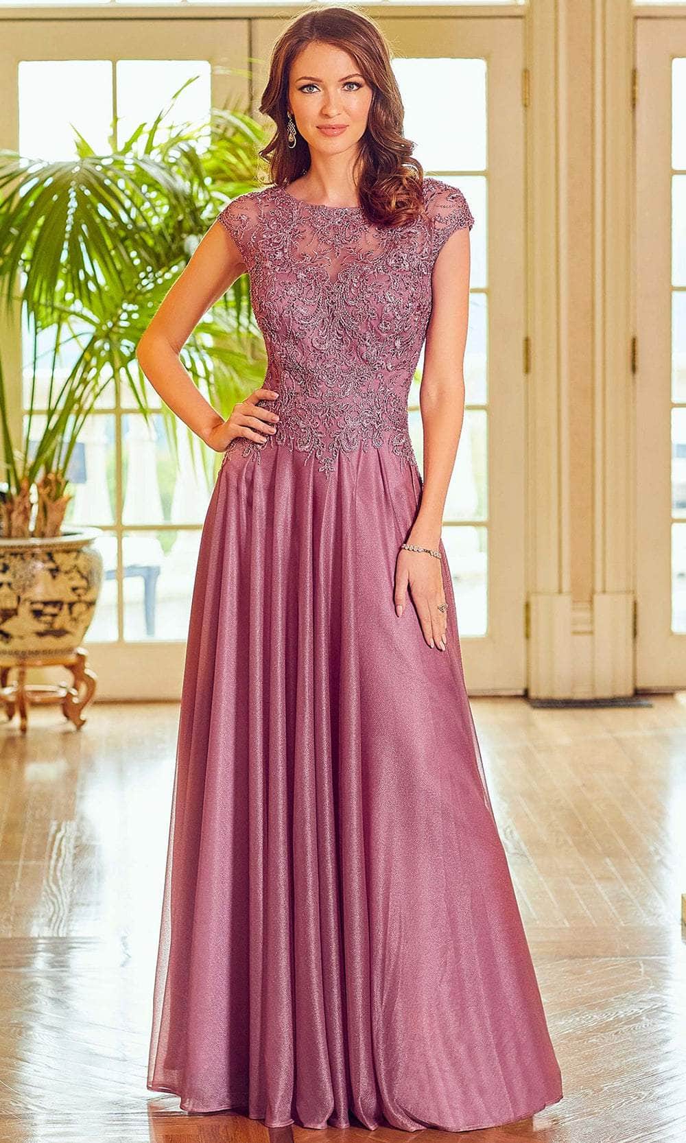 Image of Mori Lee 72520 - Illusion Neckline Embellished Bodice Evening Gown