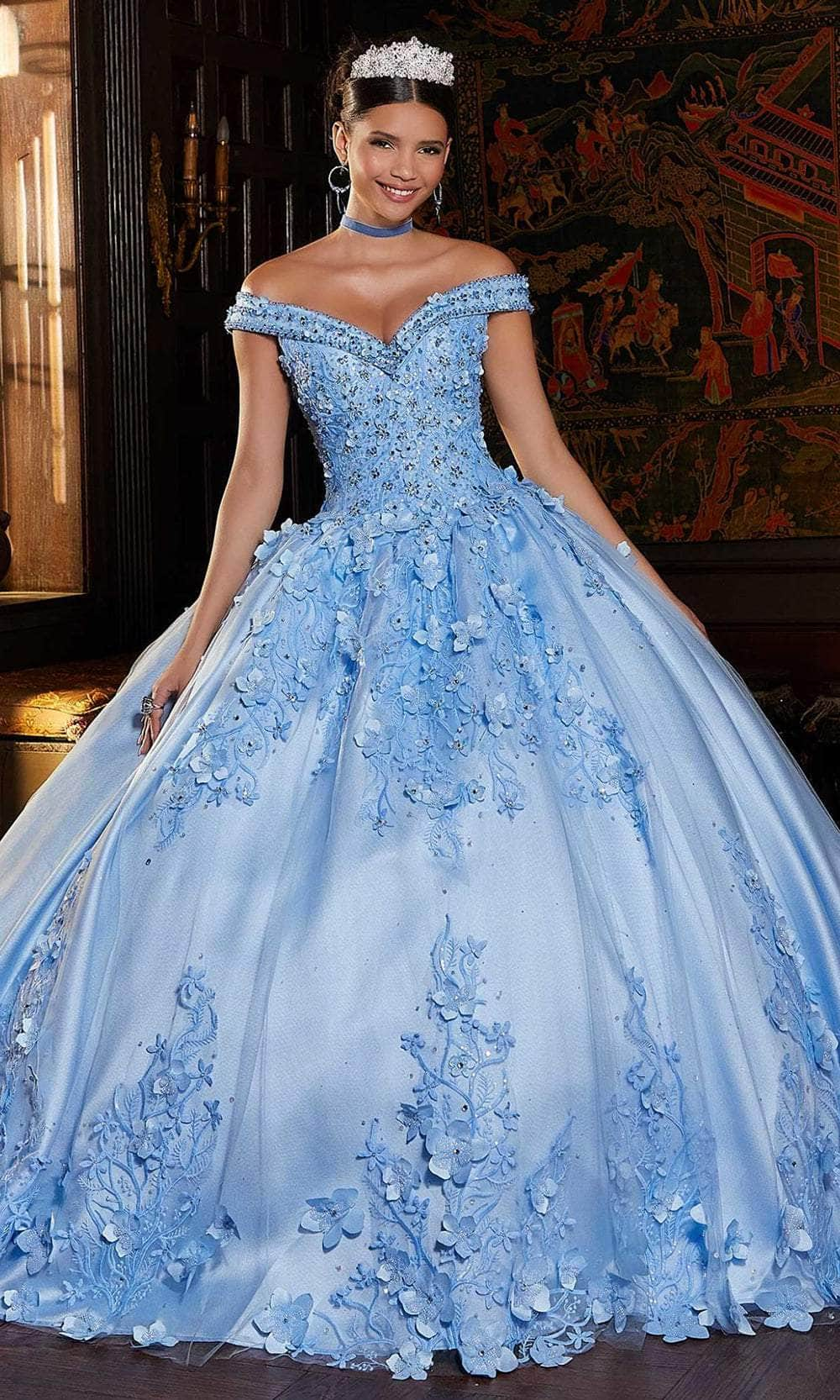 Image of Mori Lee 89337 - 3D Floral Appliqued Ballgown