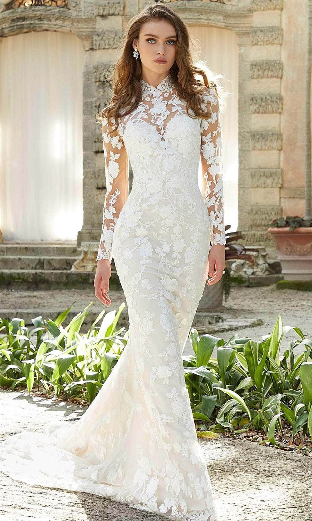 Image of Mori Lee Bridal 2473 - High Neck Embroidered Bridal Gown
