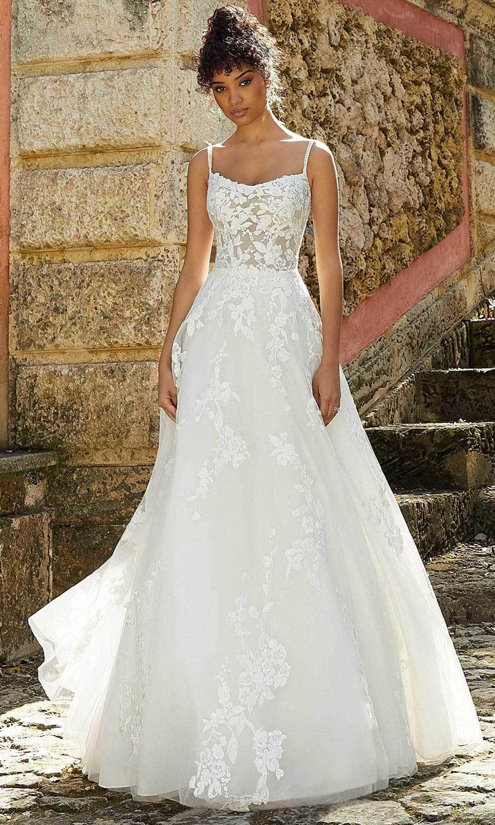 Image of Mori Lee Bridal 2474 - Lace Embroidered Scoop Neck Wedding Dress