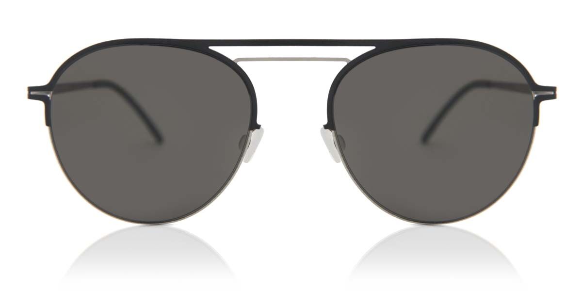 Image of Mykita Duane Matte Silver Jet Black Óculos de Sol Masculino Prata BRLPT