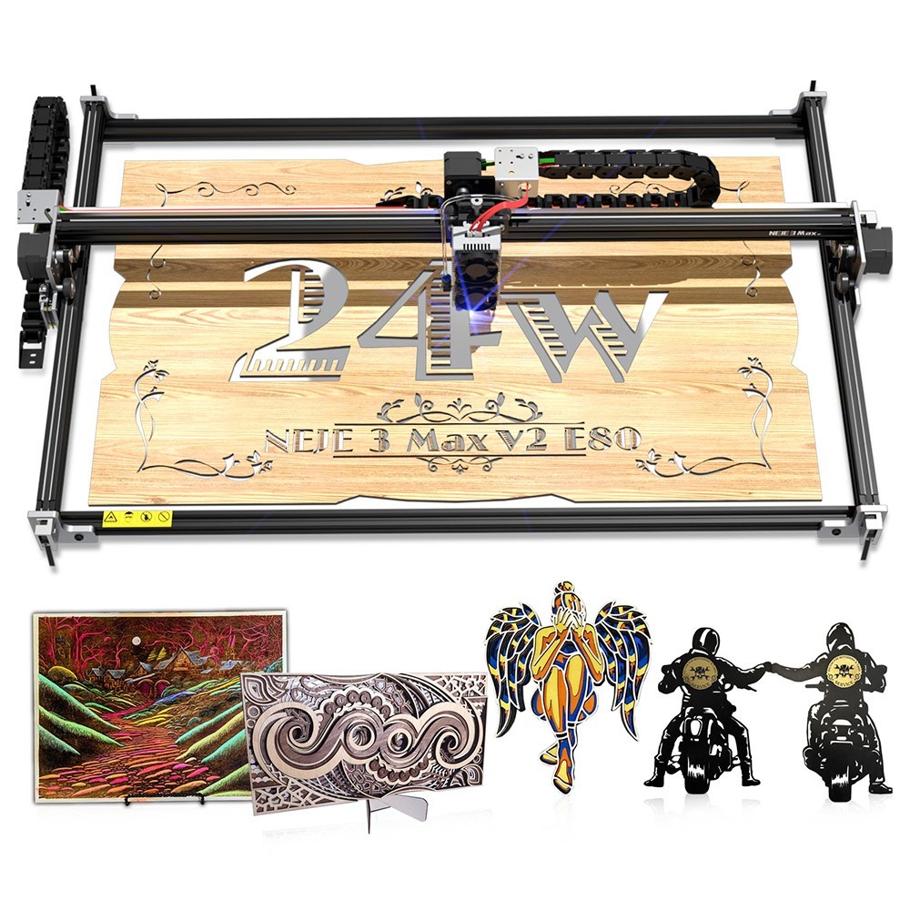 Image of NEJE 3 Max V2 E80 24W Laser Engraver Cutter