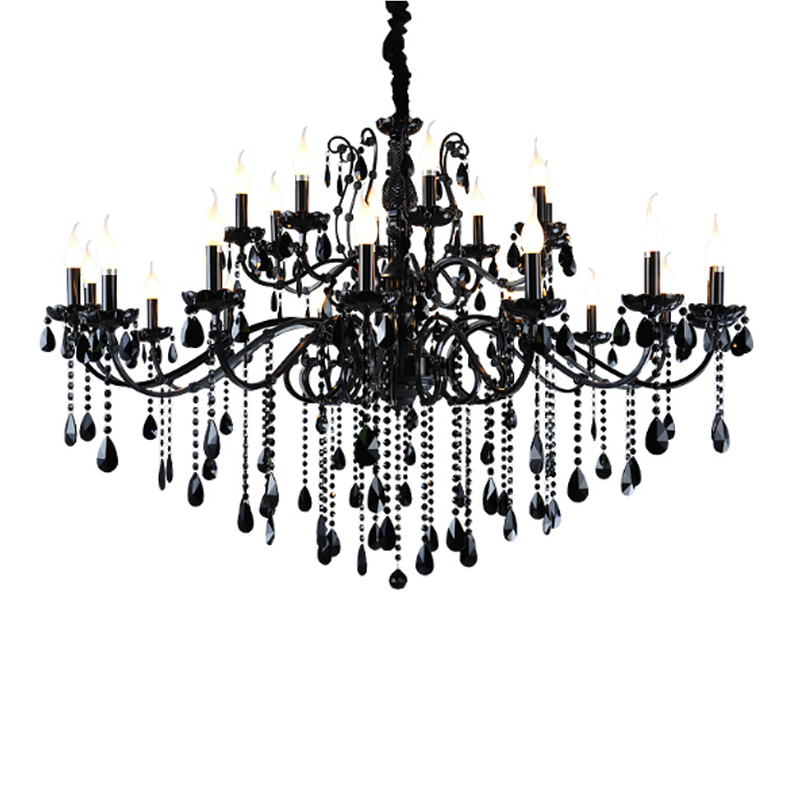 Image of New European style chandelier luxury villa duplex building staircase crystal lamp living room KTV hotel lobby dining crystal chandeliers