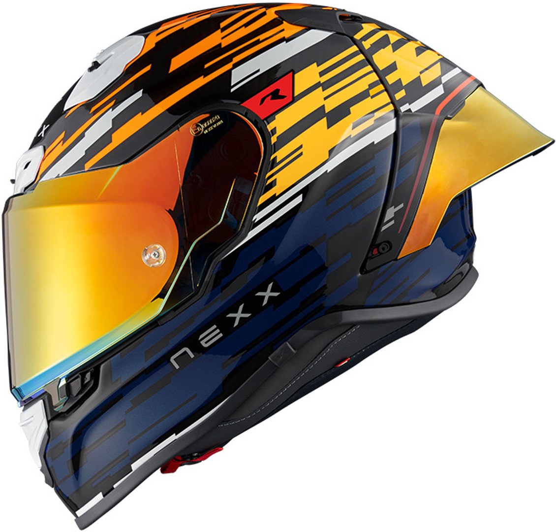 Image of Nexx XR3R Glitch Racer Orange Blue Full Face Helmet Größe L