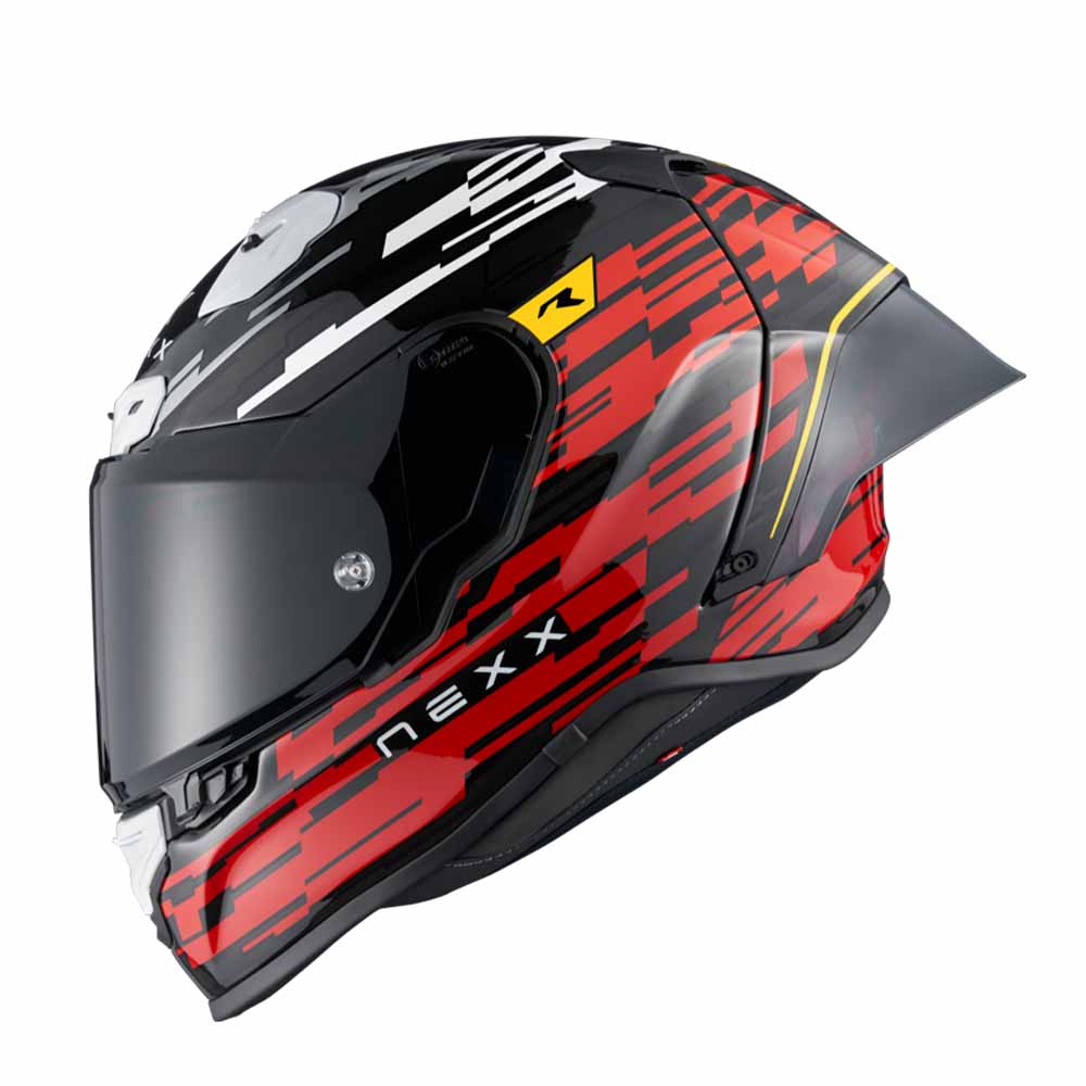 Image of Nexx XR3R Glitch Racer Red White Full Face Helmet Size M EN