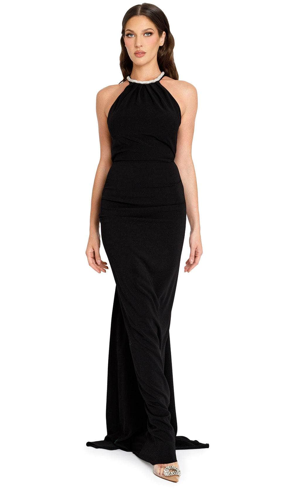 Image of Nicole Bakti 7267 - Beaded Collar Halter Evening Gown