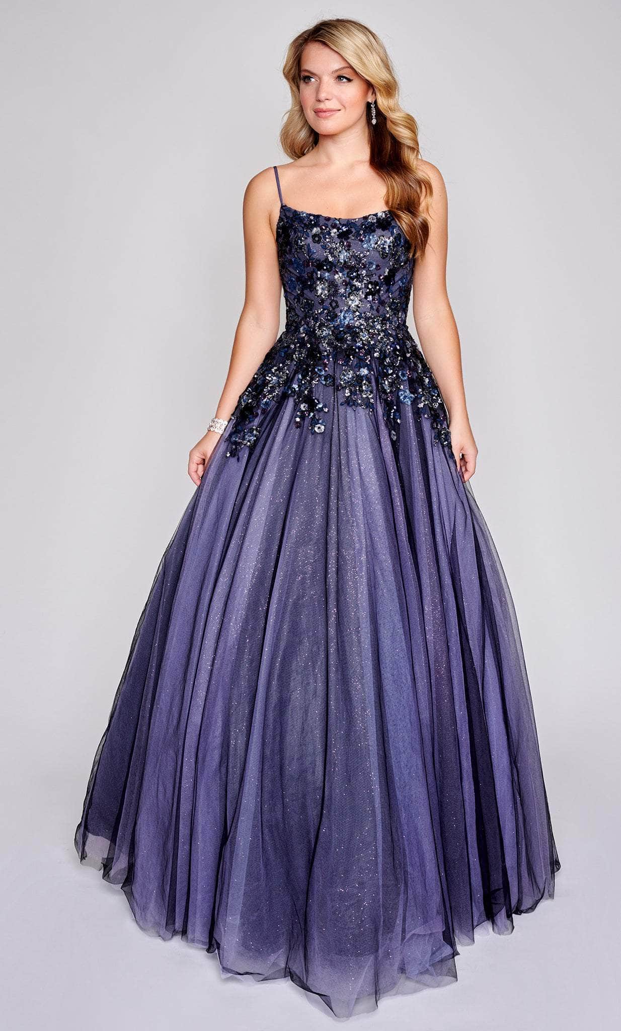 Image of Nina Canacci 3206 - Floral Embellished Sleeveless Prom Dress