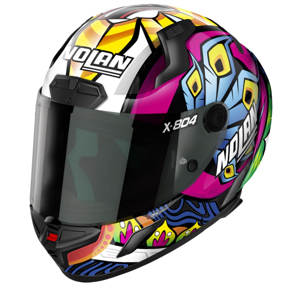 Image of Nolan X-804 RS Ultra Carbon Davies 027 Multicolor Replica Full Face Helmet Size M ID 8054945045987