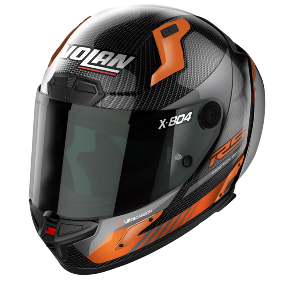 Image of Nolan X-804 RS Ultra Carbon Hot Lap 014 Carbon Orange Full Face Helmet Size 2XL ID 8054945040784
