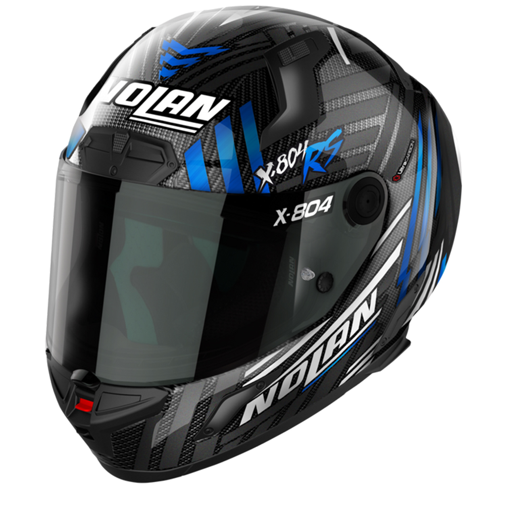 Image of Nolan X-804 RS Ultra Carbon Spectre 020 White Chrome Blue Full Face Helmet Taille 2XL