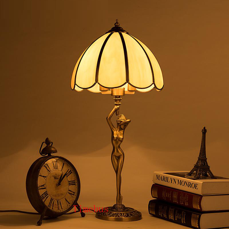 Image of Nordic Style LED Table Lamps Bronze Living Room Eye Protection Light Super Bright Bedroom Study Office Pure Copper Desk Lamp Reading Lighting Fixture