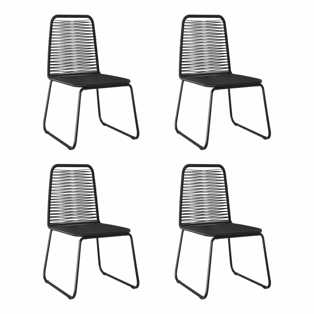 Image of Outdoor Chairs 4 pcs Poly Rattan Black