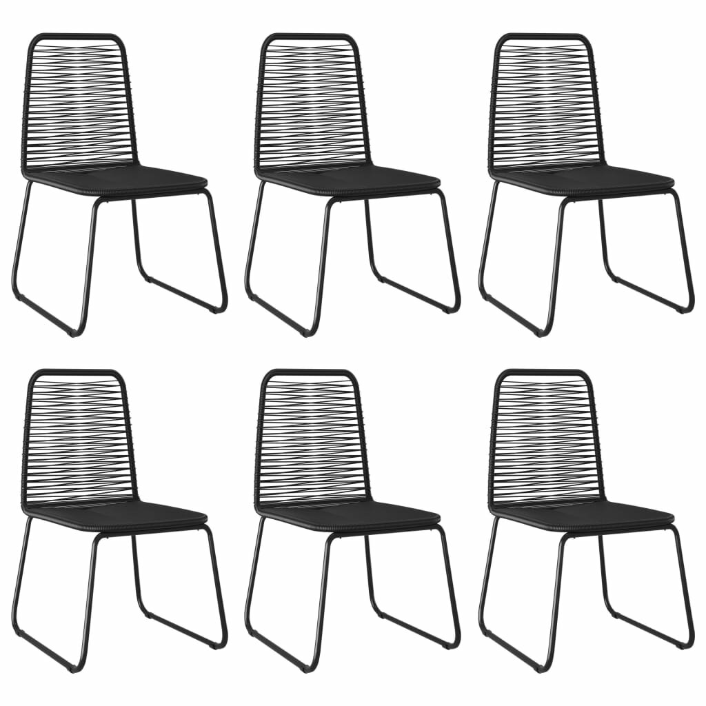 Image of Outdoor Chairs 6 pcs Poly Rattan Black