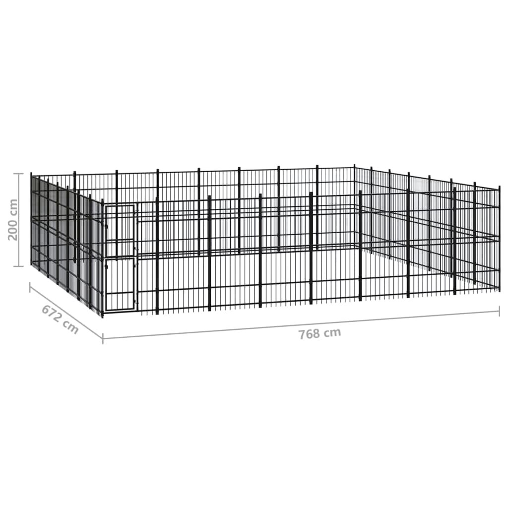 Image of Outdoor Dog Kennel Steel 5555 ft²