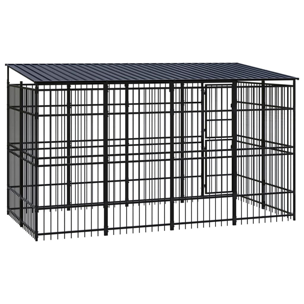 Image of Outdoor Dog Kennel with Roof Steel 793 ft²