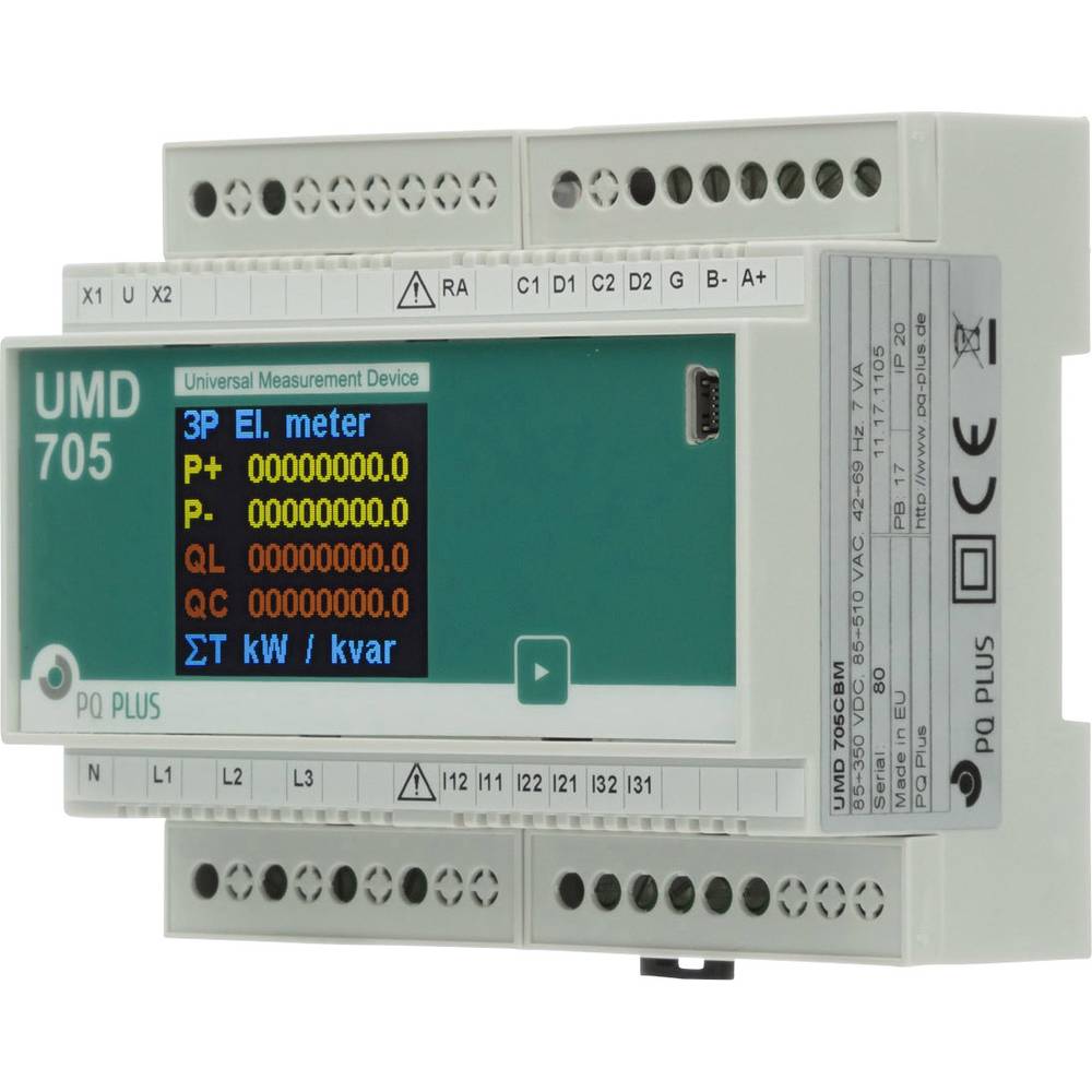 Image of PQ Plus UMD 705CBM (24V) Digital rail-mount meter