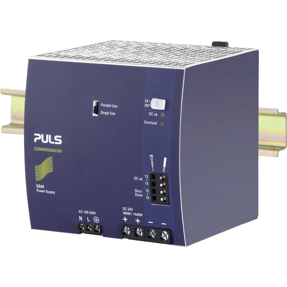 Image of PULS DIMENSION Rail mounted PSU (DIN) 24 V DC 40 A 960 W No of outputs:1 x Content 1 pc(s)