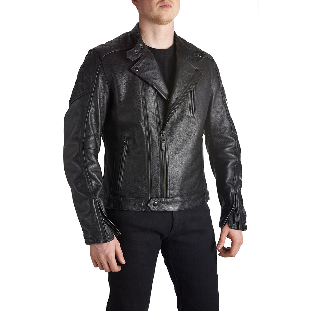 Image of Pando Moto Twin Leather Jacket Black Talla S