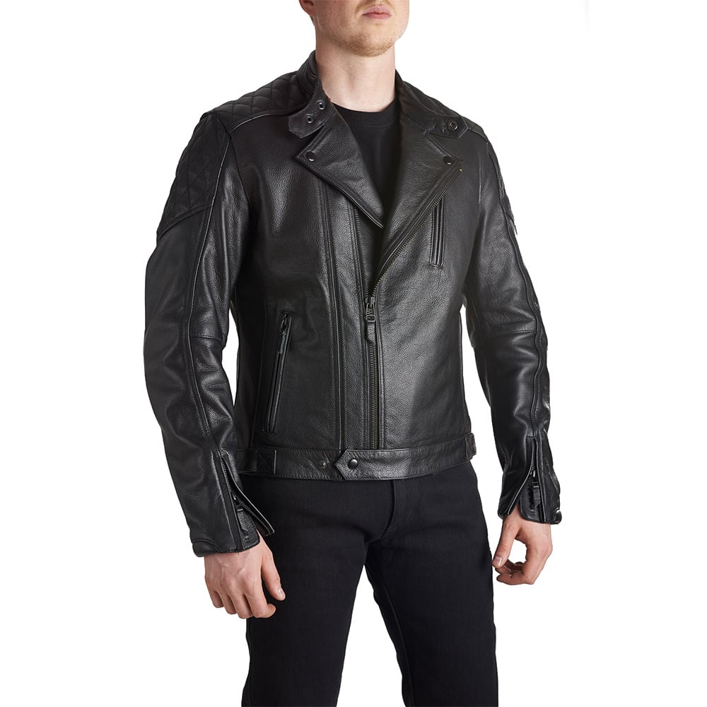 Image of Pando Moto Twin Leather Schwarz Jacke Größe L