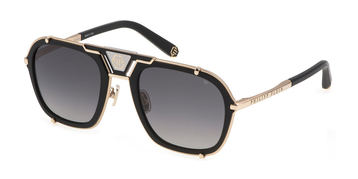 Image of Philipp Plein SPP010M 349P 55 Złote Męskie Okulary Przeciwsłoneczne PL