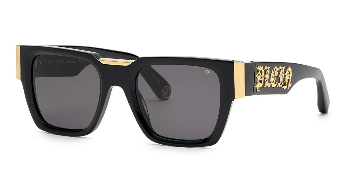 Image of Philipp Plein SPP095M 0700 Óculos de Sol Pretos Masculino BRLPT