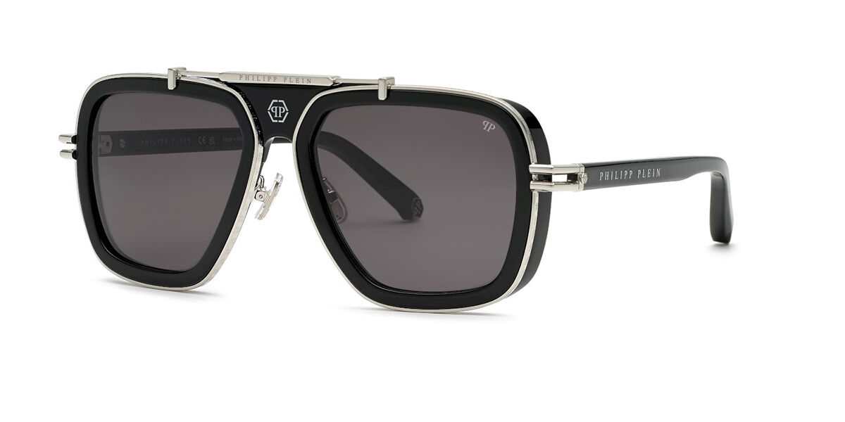 Image of Philipp Plein SPP109M 0700 Óculos de Sol Pretos Feminino PRT