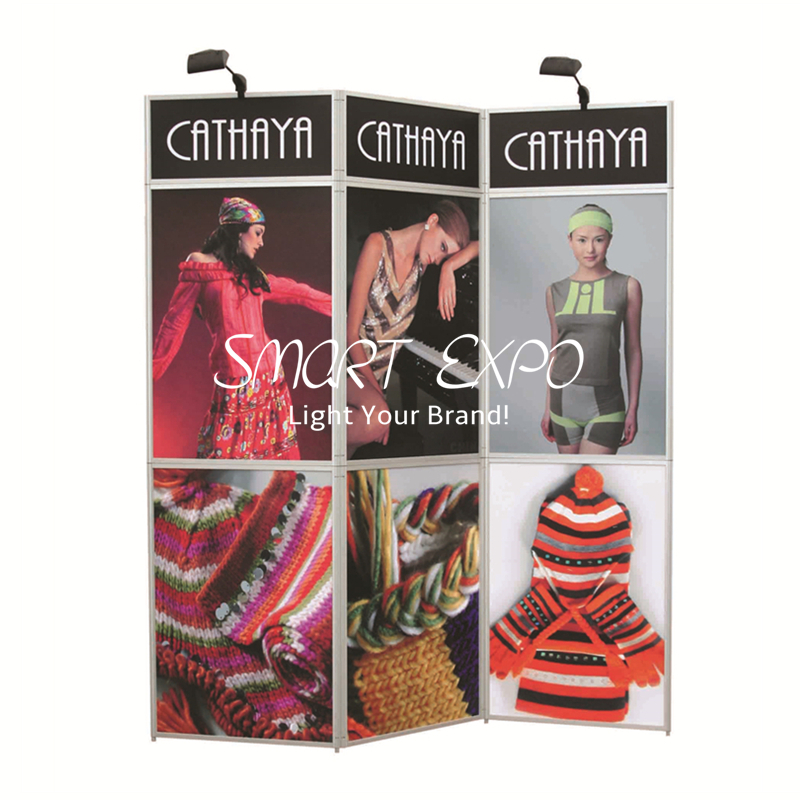 Image of Portable Folding Panel Advertising Display Backwall with Customized Graphics Printing