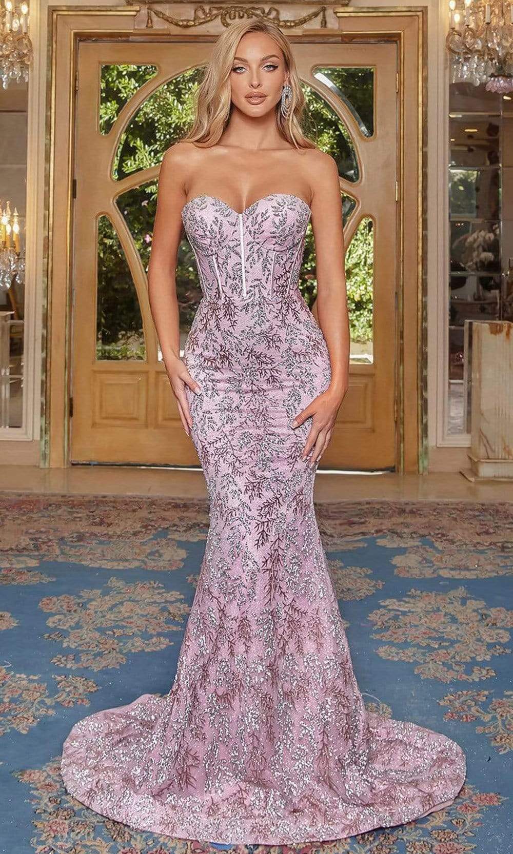 Image of Portia and Scarlett - PS22061 Strapless Corset Bodice Evening Gown