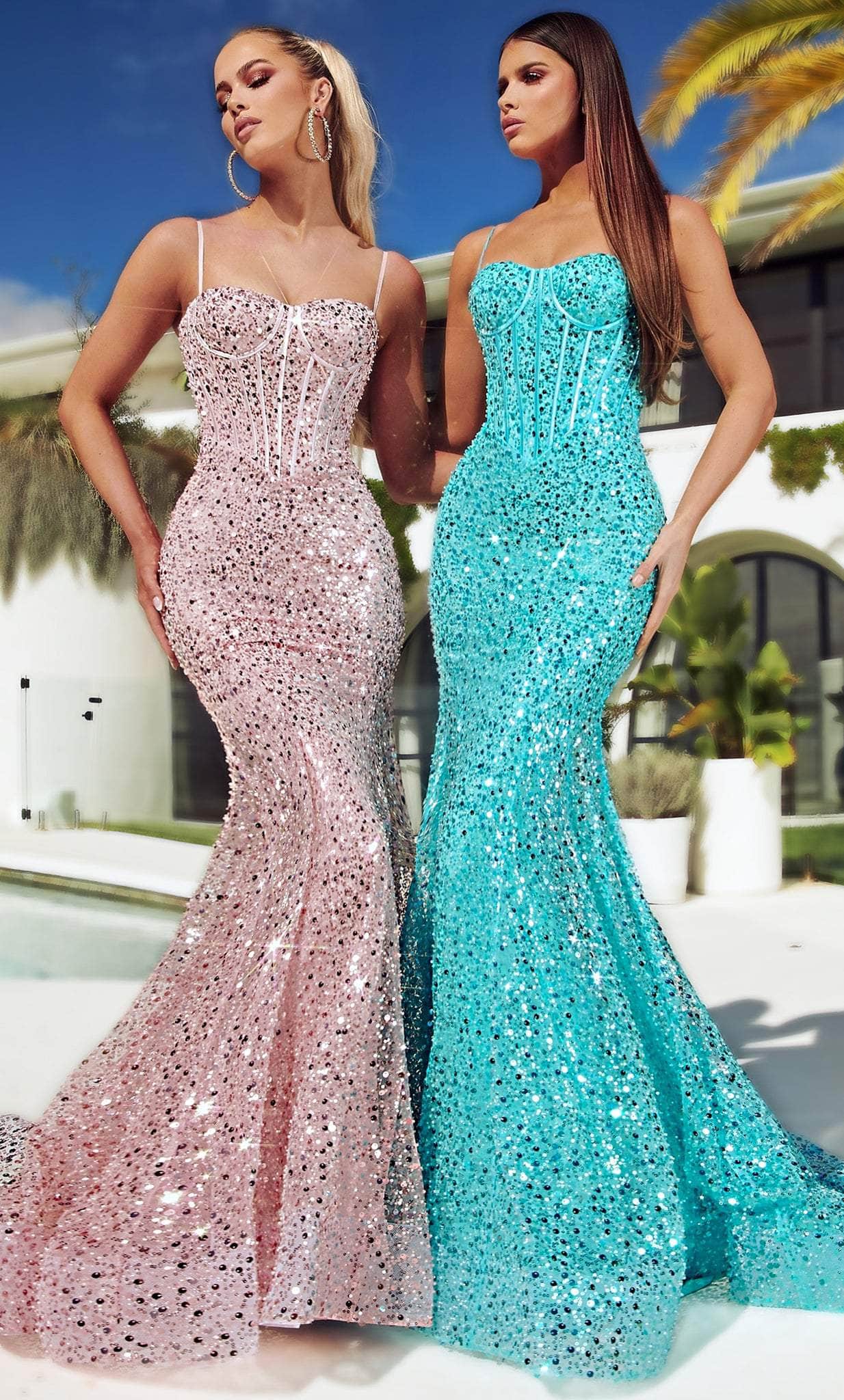 Image of Portia and Scarlett PS23061 - Corset Sequin Classic Prom Gown
