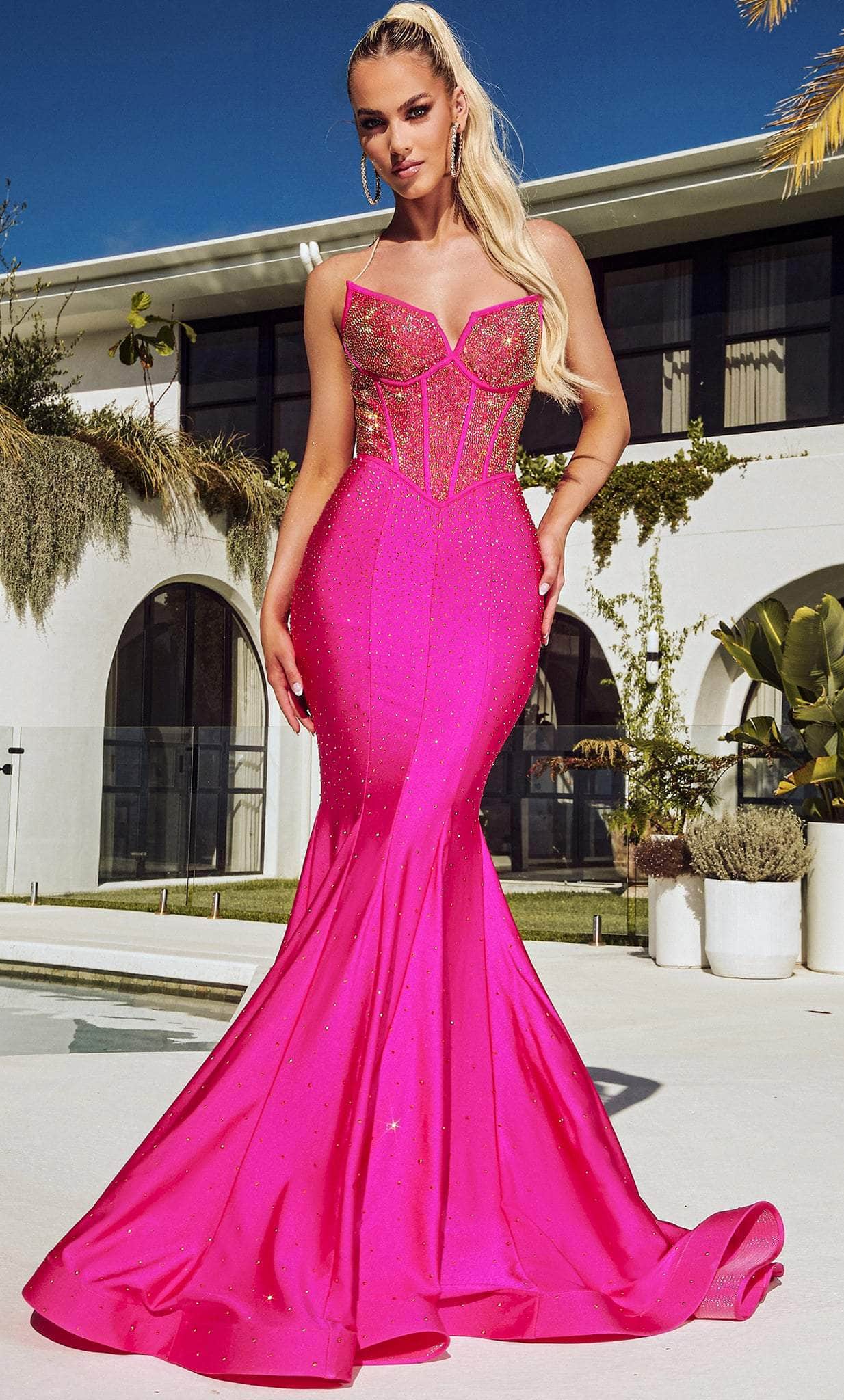 Image of Portia and Scarlett PS23360 - Sleeveless Seamed Mermaid Long Prom Gown