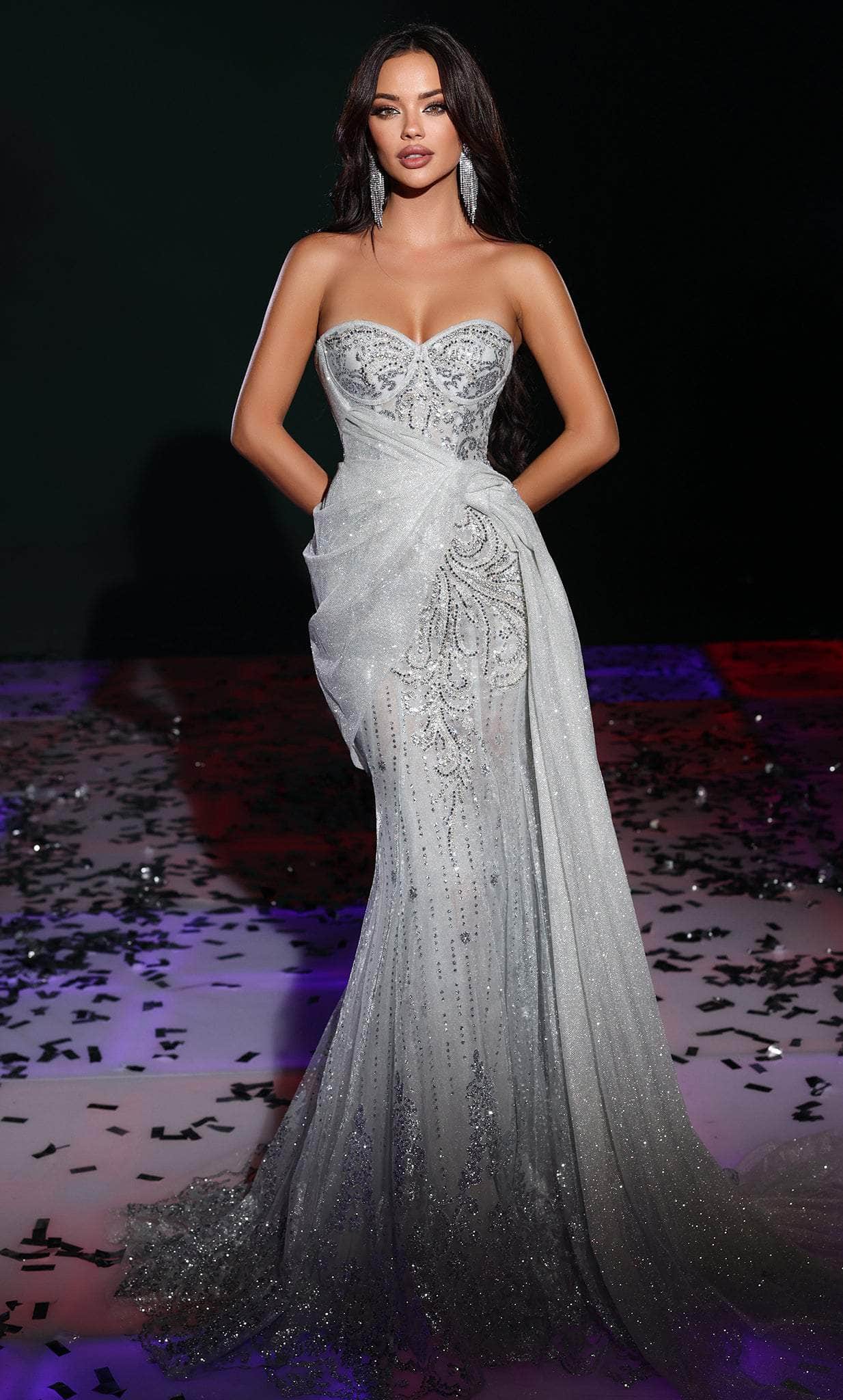 Image of Portia and Scarlett PS23928 - Strapless Sweetheart Glittered Gown