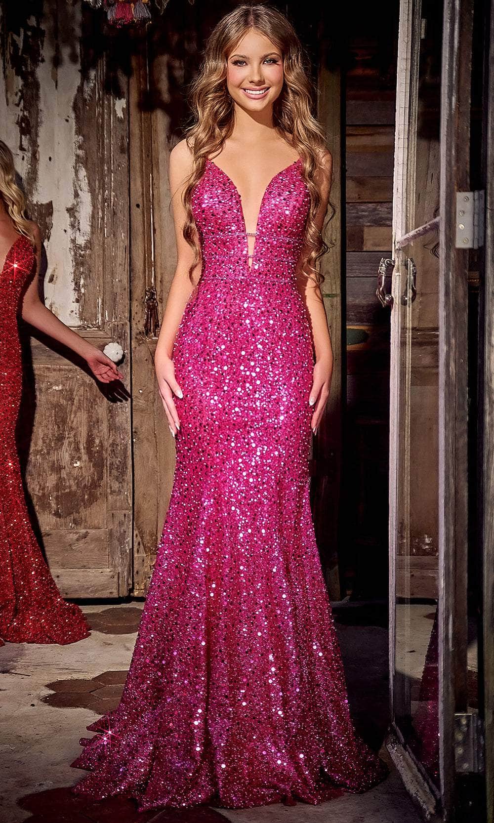 Image of Portia and Scarlett PS24041 - Strap-Ornate Waist Prom Dress