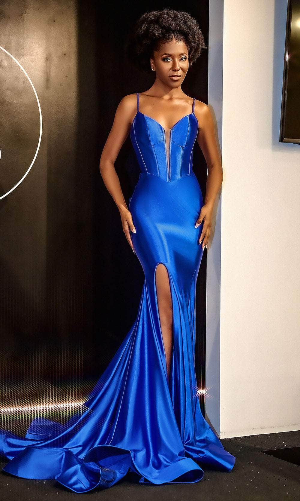 Image of Portia and Scarlett PS24403 - Ruched Back Mermaid Prom Gown
