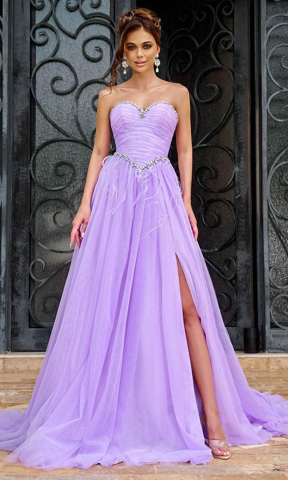 Image of Portia and Scarlett PS24632 - Beaded Trim Strapless Prom Gown