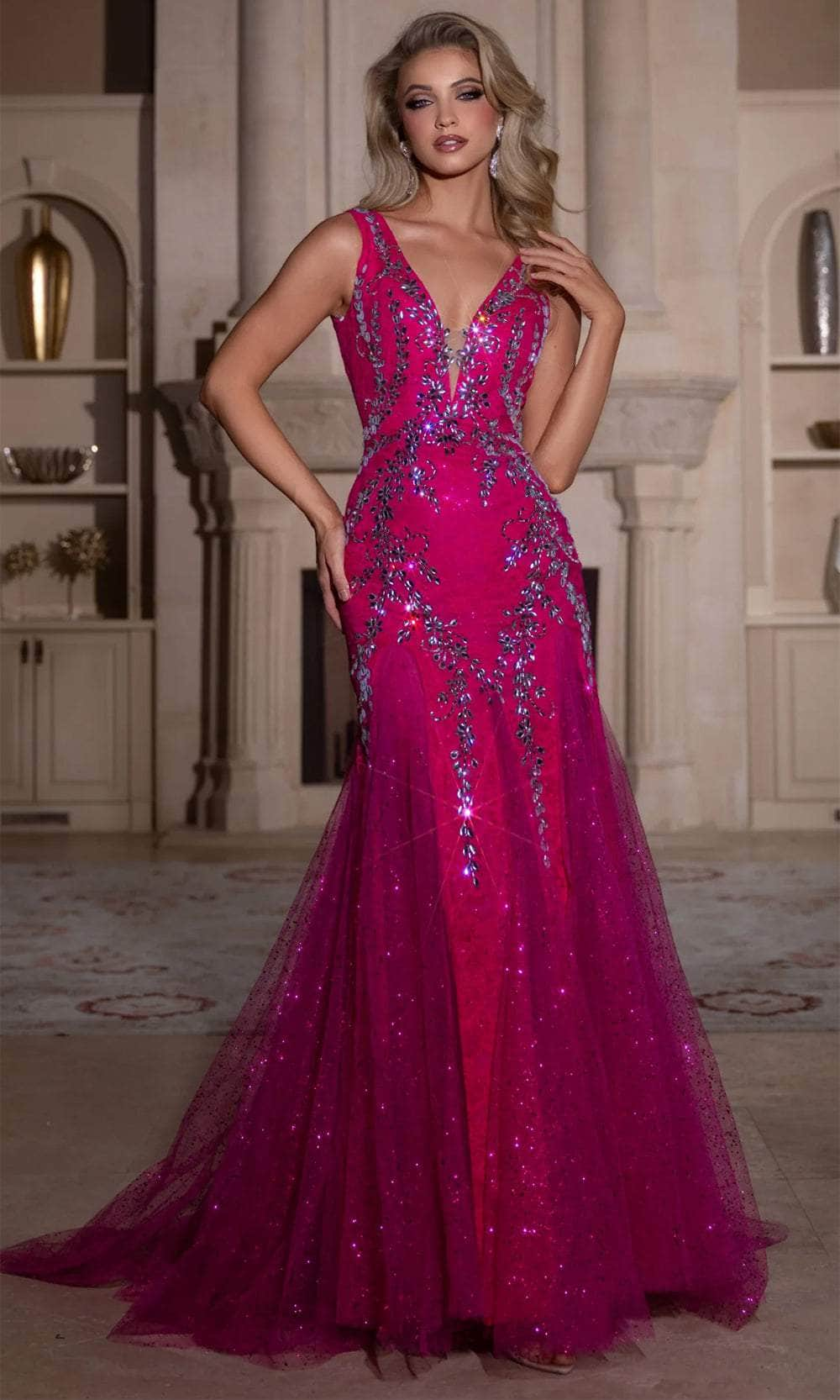 Image of Portia and Scarlett PS25289 - Sash Draped Prom Dress