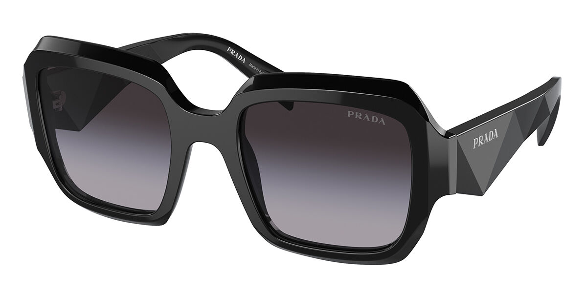 Image of Prada PR 28ZSF Formato Asiático 16K90A Óculos de Sol Pretos Feminino BRLPT