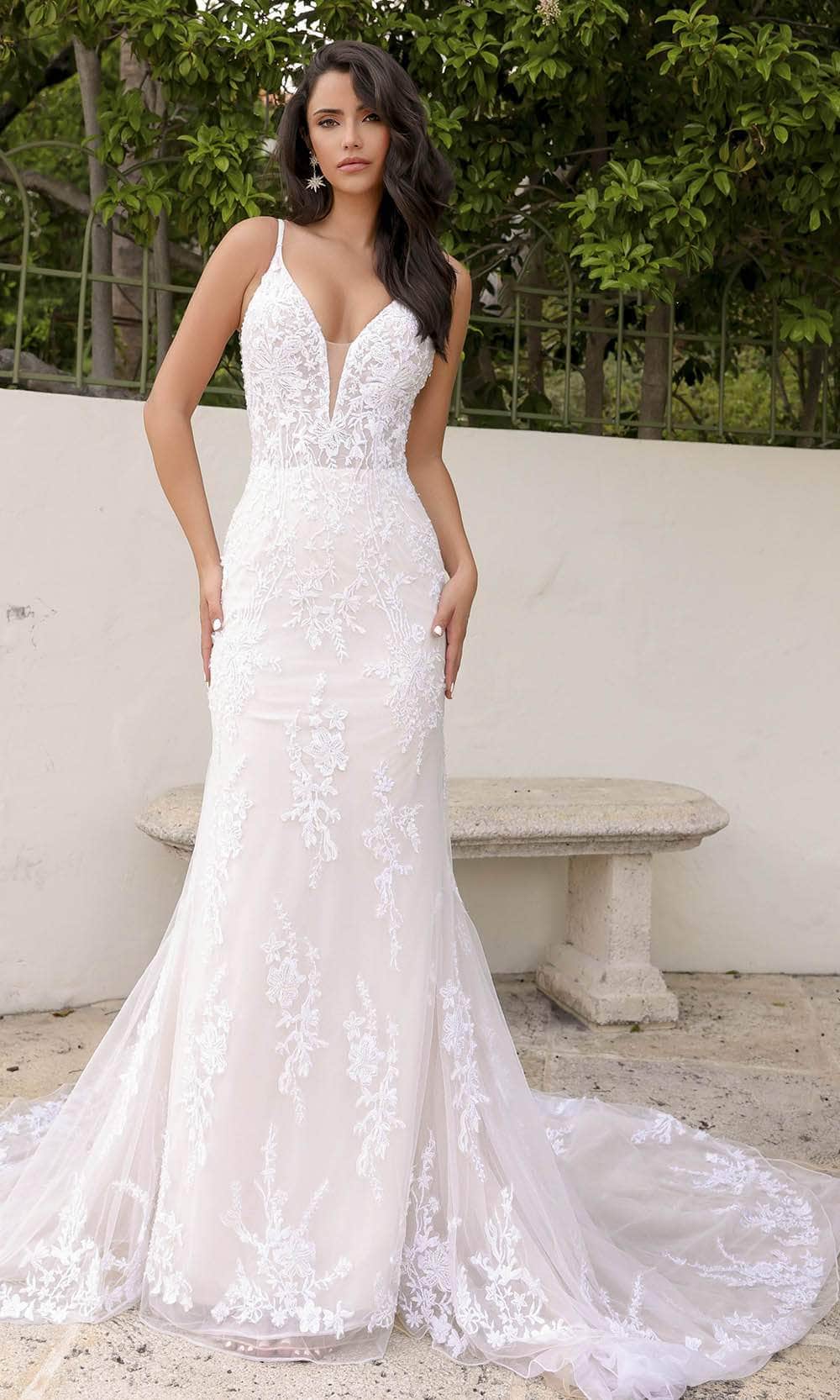 Image of Primavera Couture 11103 - Lace Applique Mermaid Wedding Gown