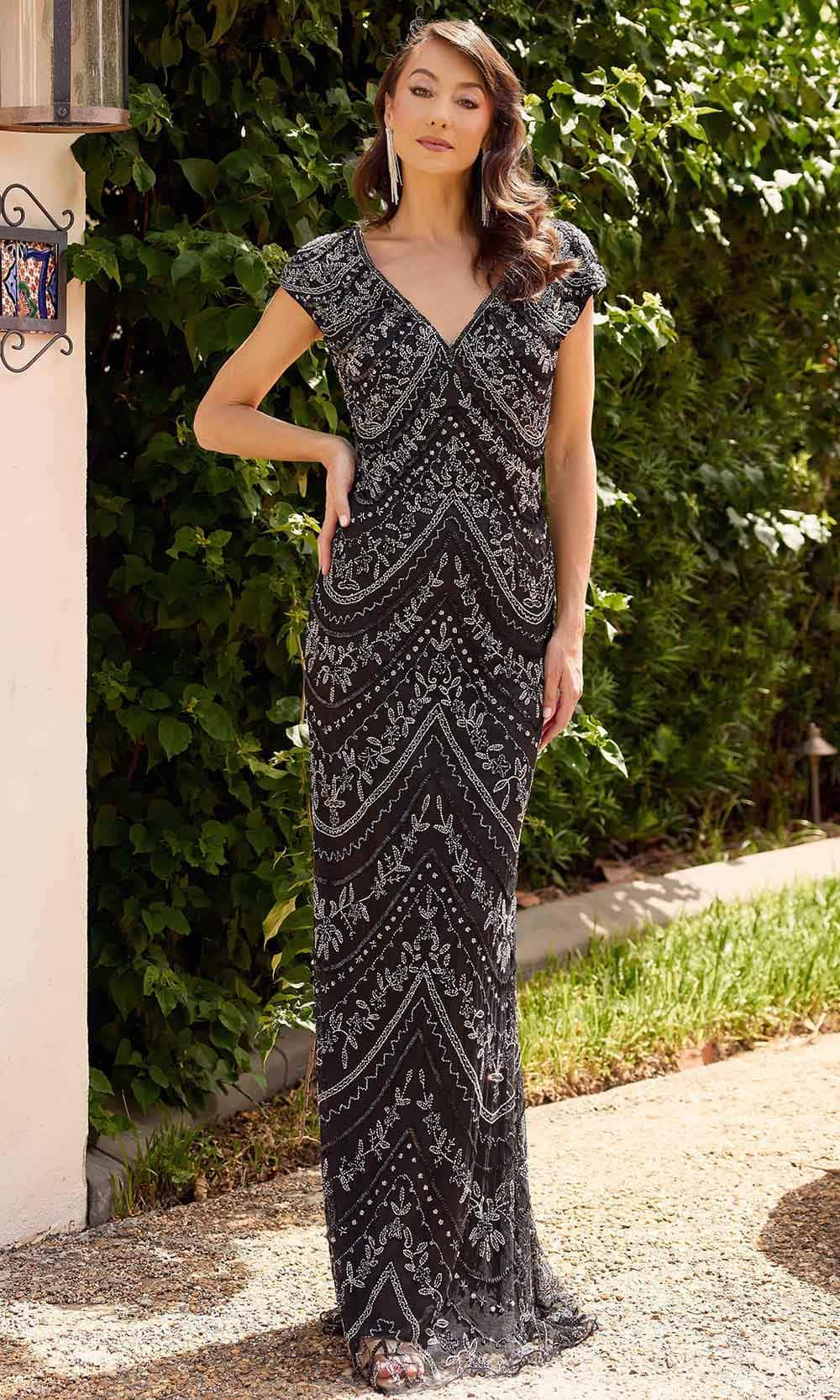 Image of Primavera Couture 13138 - V-Neck Beaded Evening Gown