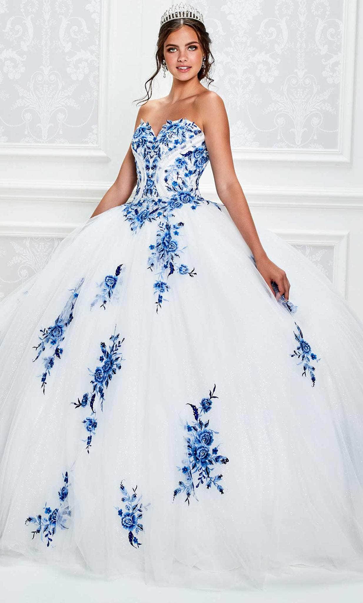 Image of Princesa by Ariana Vara PR11928 - Strapless Floral Lace Ballgown
