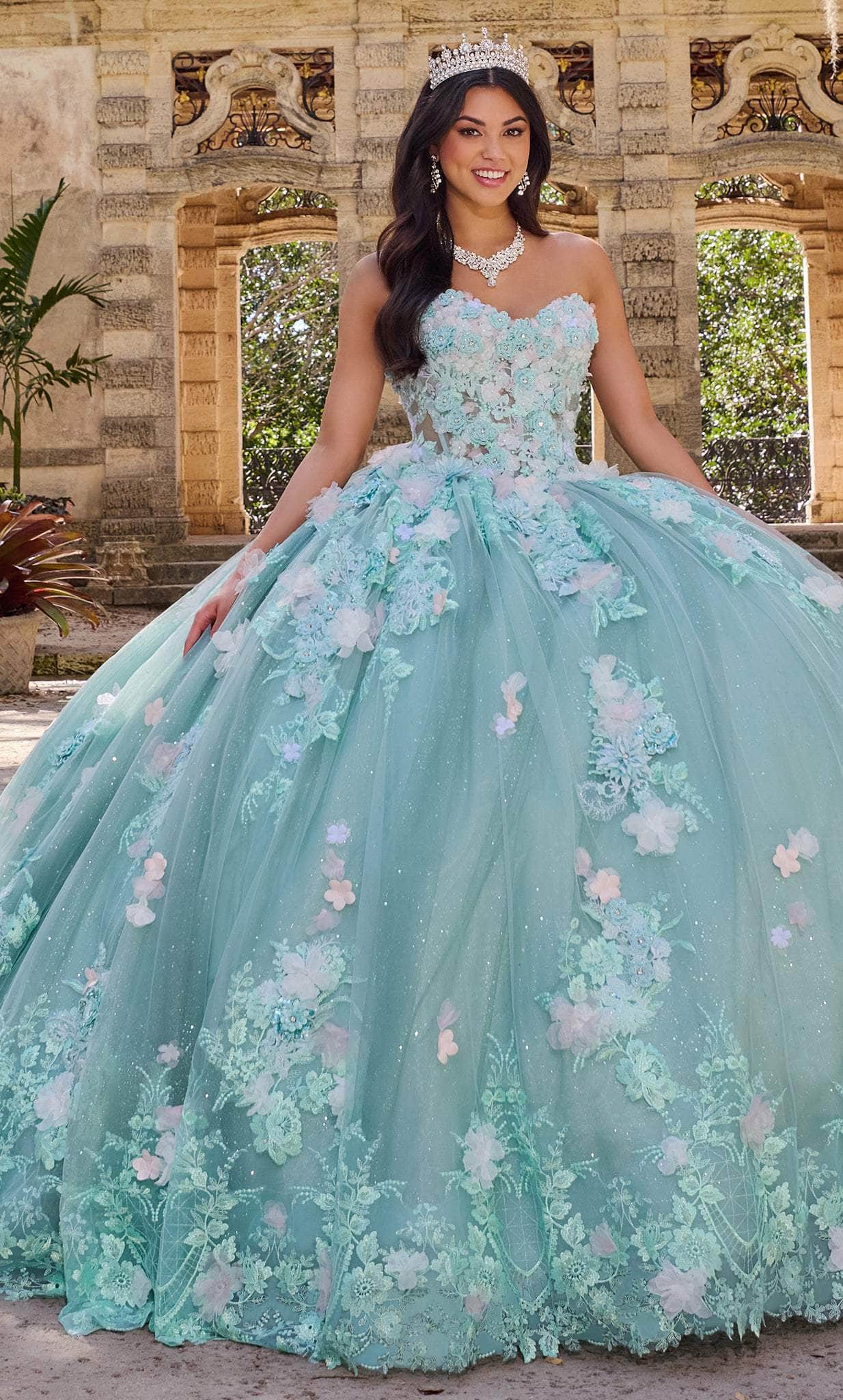 Image of Princesa by Ariana Vara PR30133 - Strapless Floral-Detailed Volume Gown