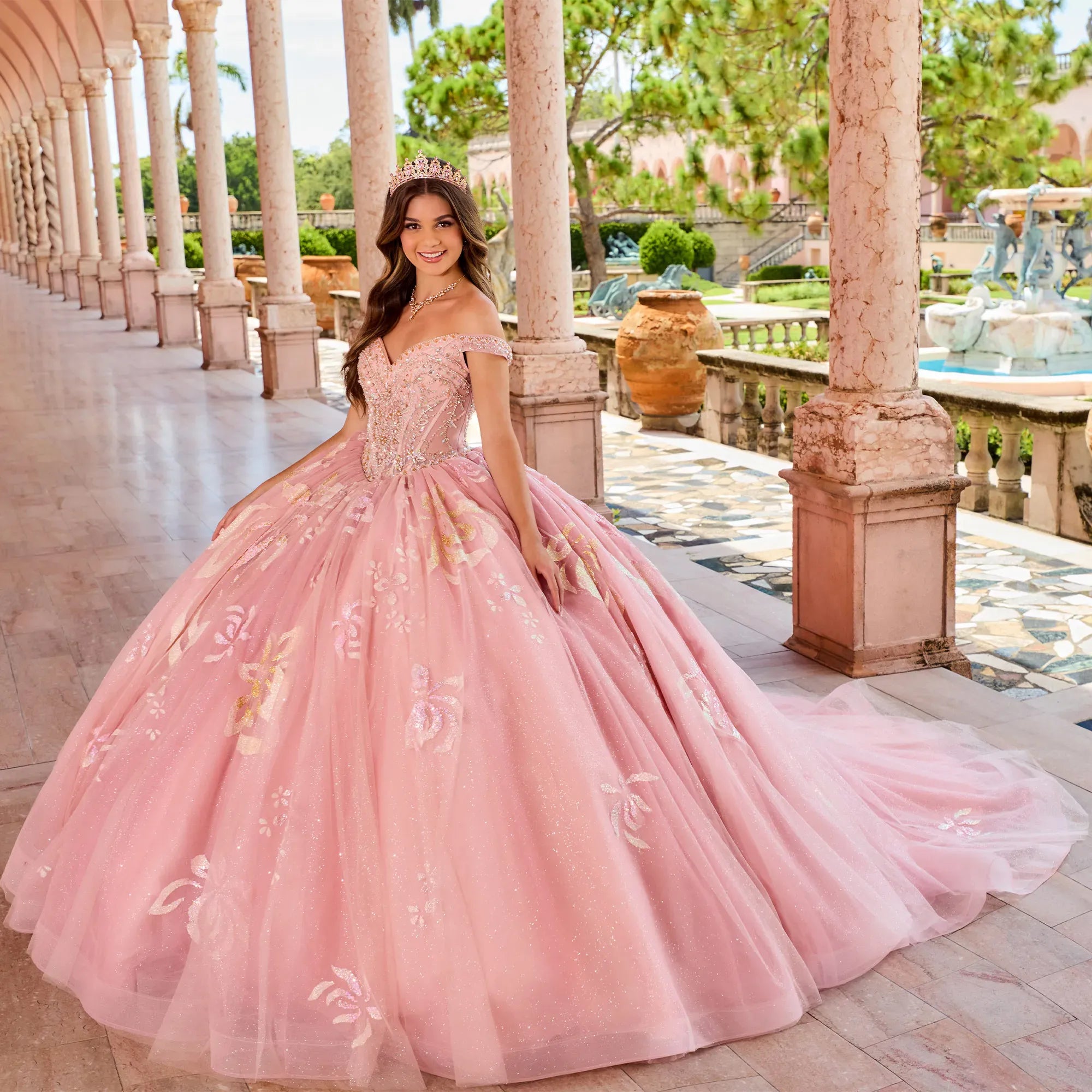Image of Princesa by Ariana Vara PR30156 - Off-Shoulder Sequined Prom Gown