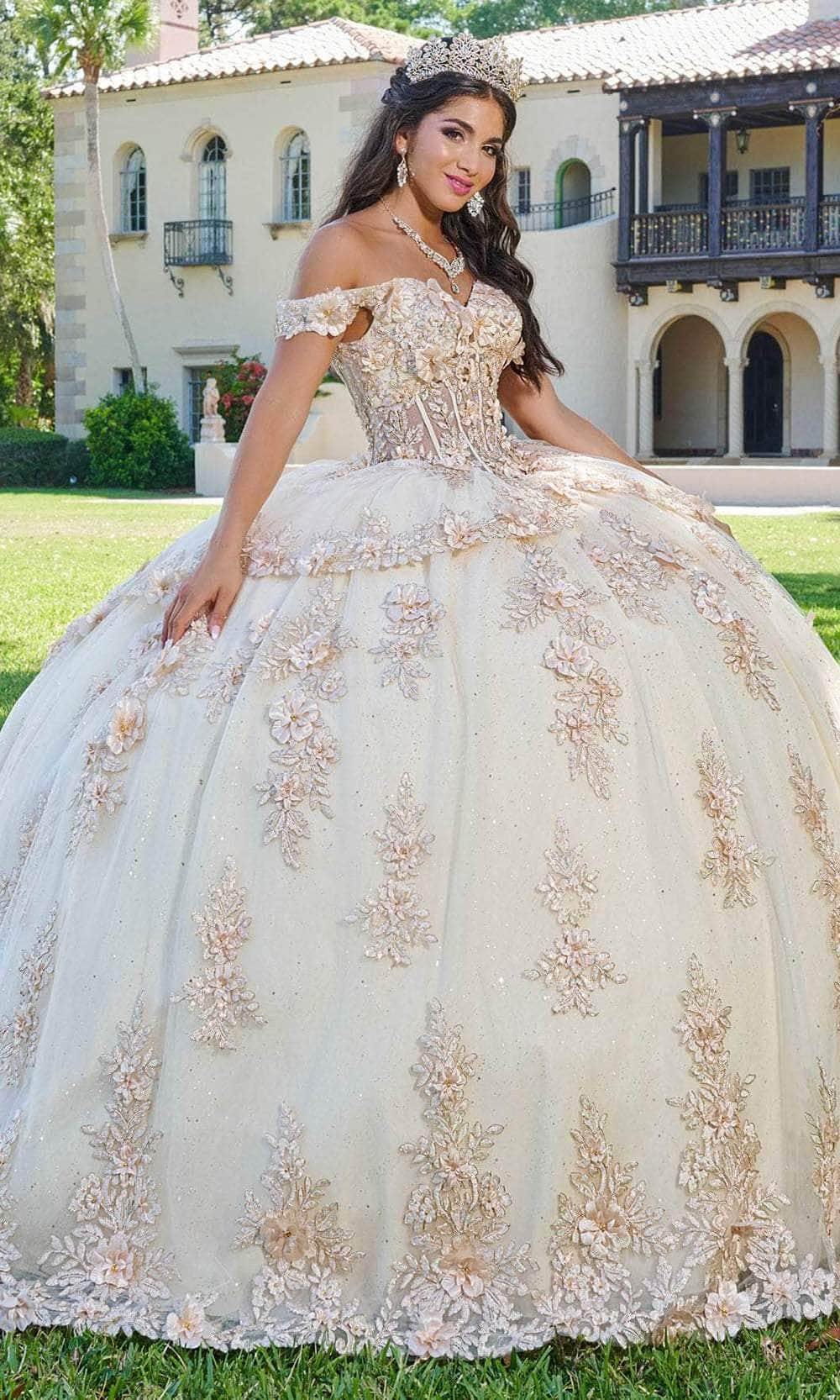 Image of Quinceanera Collection 26073 - 3D Floral Embroidered Ballgown