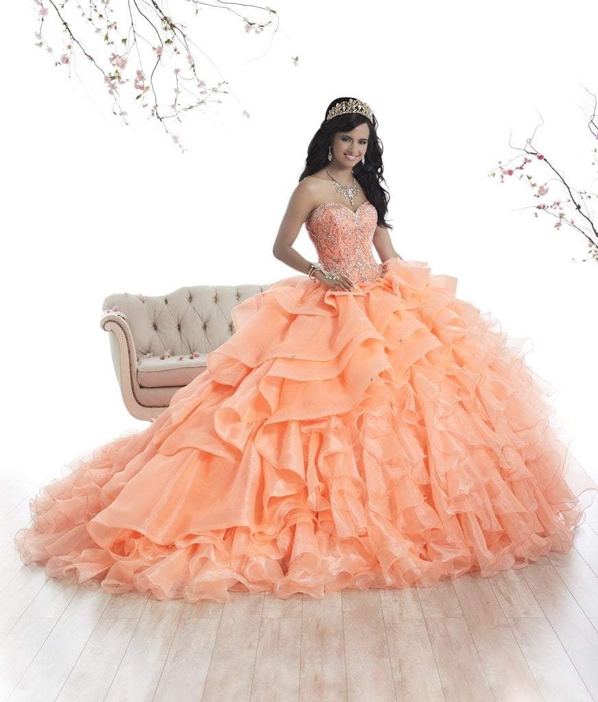 Image of Quinceanera Collection - 26872 Beaded Strapless Ruffled Ballgown