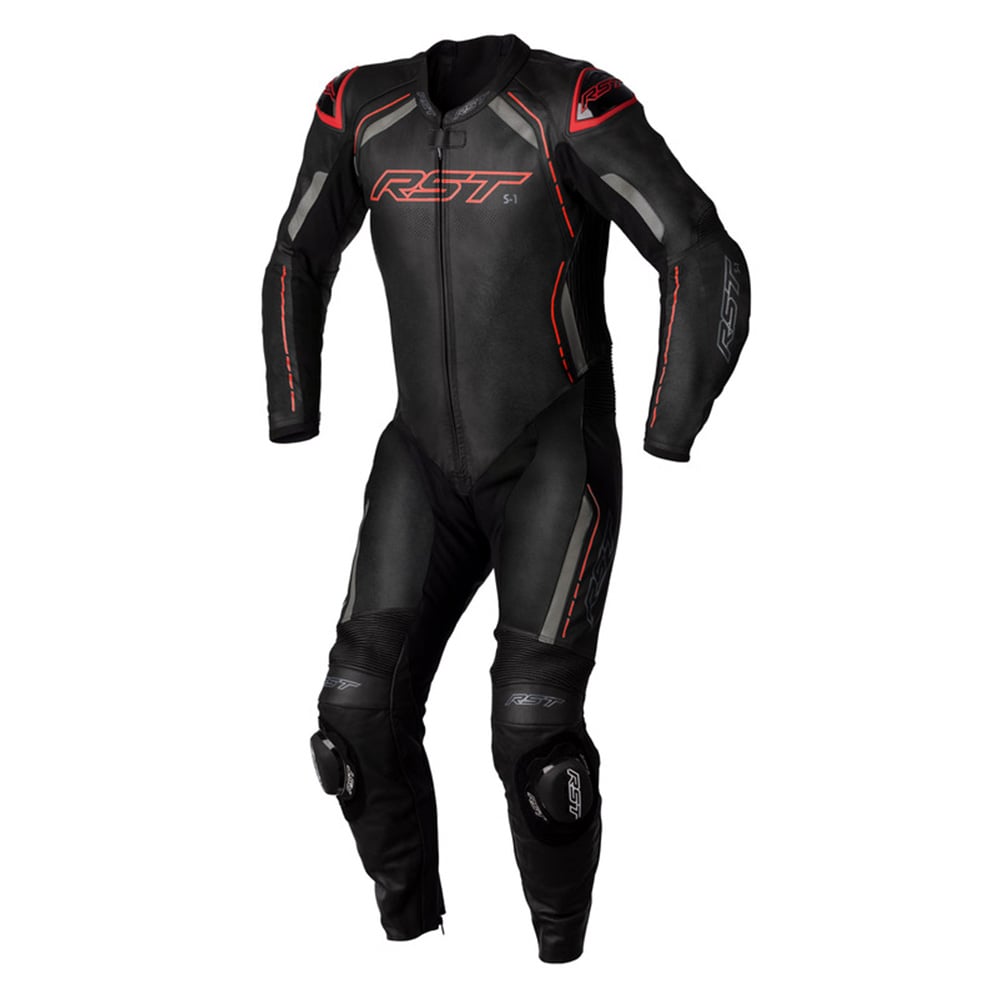 Image of RST S1 CE Leather One Piece Suit Black Red Größe 44