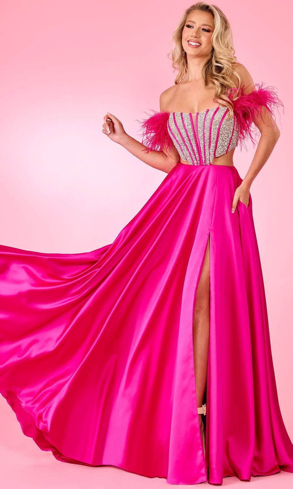 Image of Rachel Allan 70519 - Ornate Corset Cutout Prom Dress