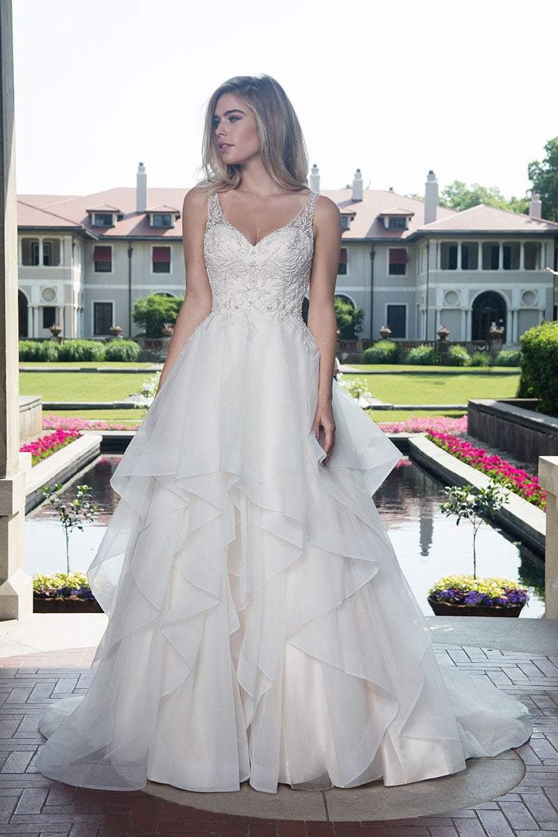Image of Rachel Allan Bridal - M612 Foliage Embroidered Tiered Bridal Gown