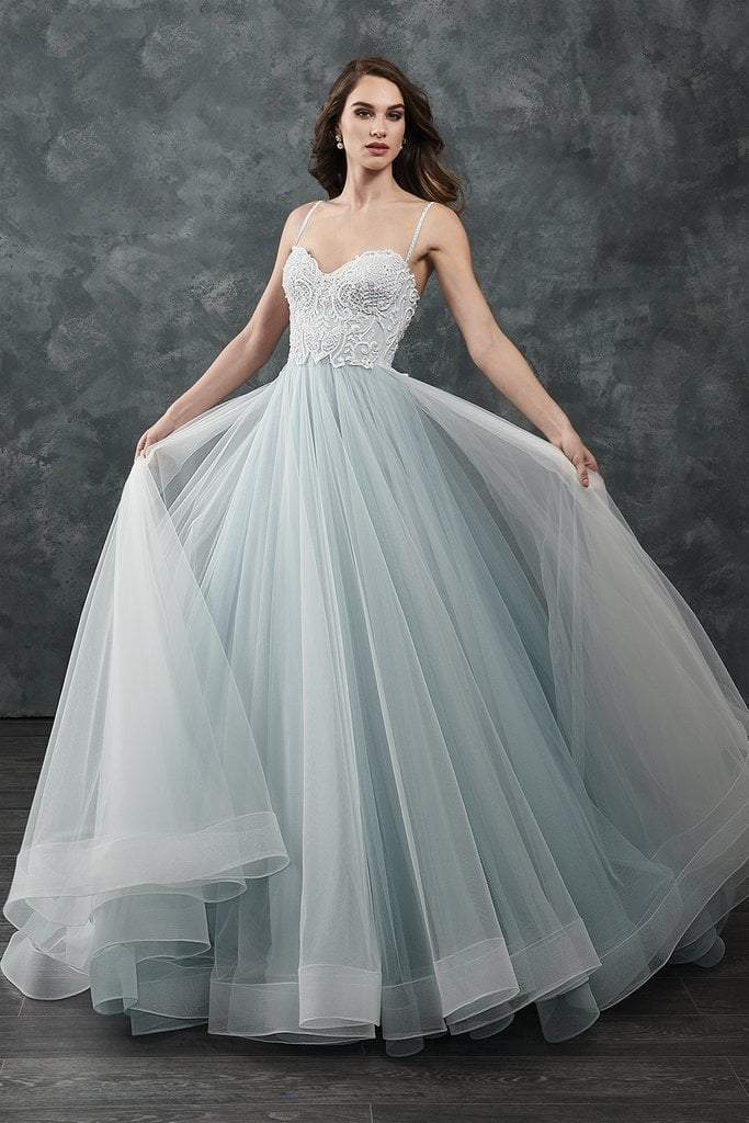 Image of Rachel Allan Bridal - M644 Sleeveless Beaded Bodice Tulle Wedding Gown